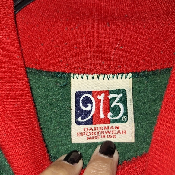 VINTAGE Oarsman 913 Women Sweatshirt XL Green Graphic Dog & Cat Embroidered - Picture 7 of 10